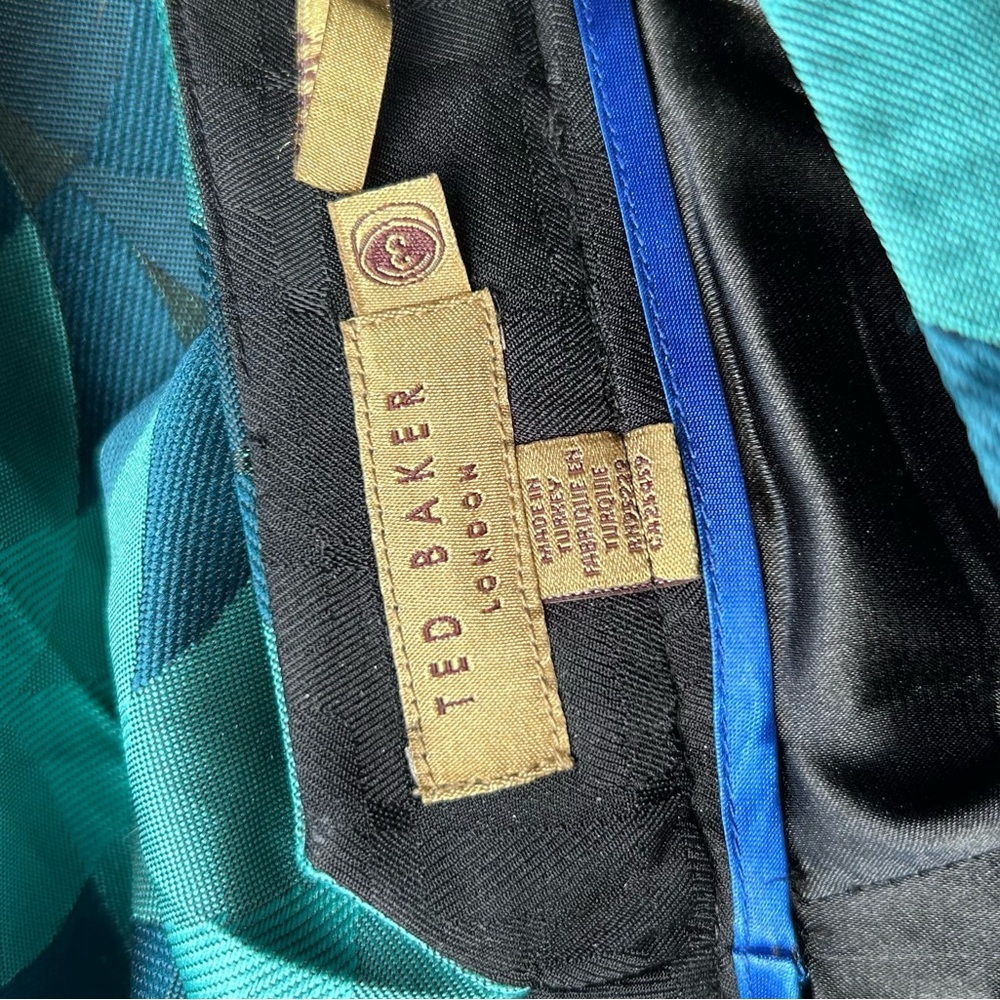 Ted Baker Teal Blue Geometric Pantsuit - Picture 9 of 9